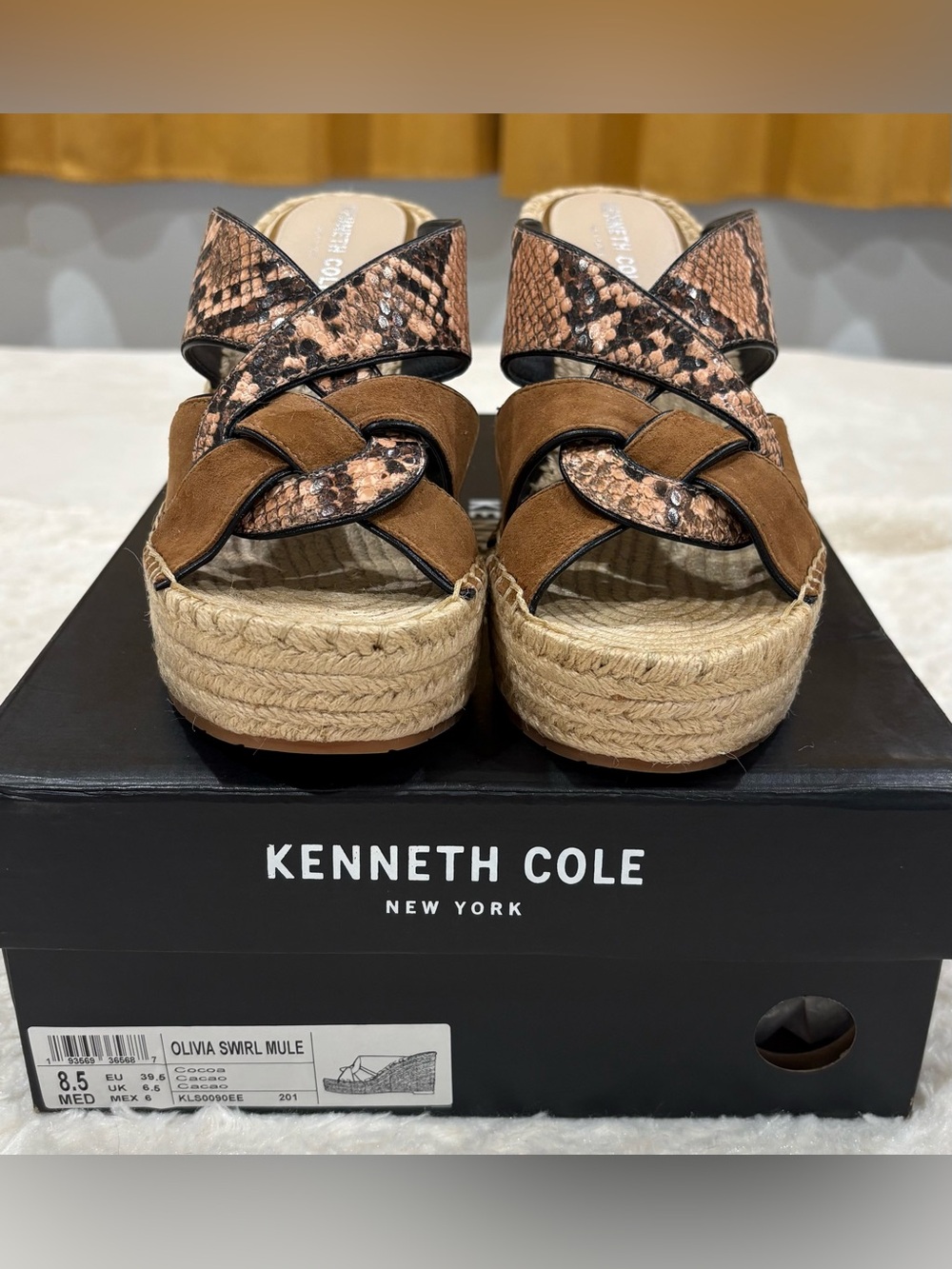 NEW Kenneth Cole Women’s Olivia Espadrille Platform Sandals Size 8.5
